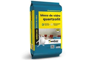 ARGAMASSA CIMENTCOLA BLOCO DE VIDRO - SACO 20KG - Quartzolit