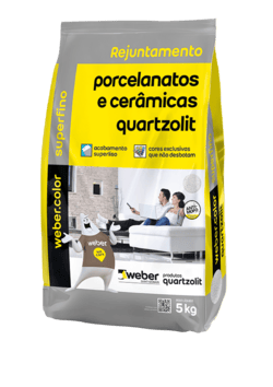 REJUNTE PORCELANATOS E CERÂMICAS QUARTZOLIT CINZA ARTICO 5KG - Quartzolit
