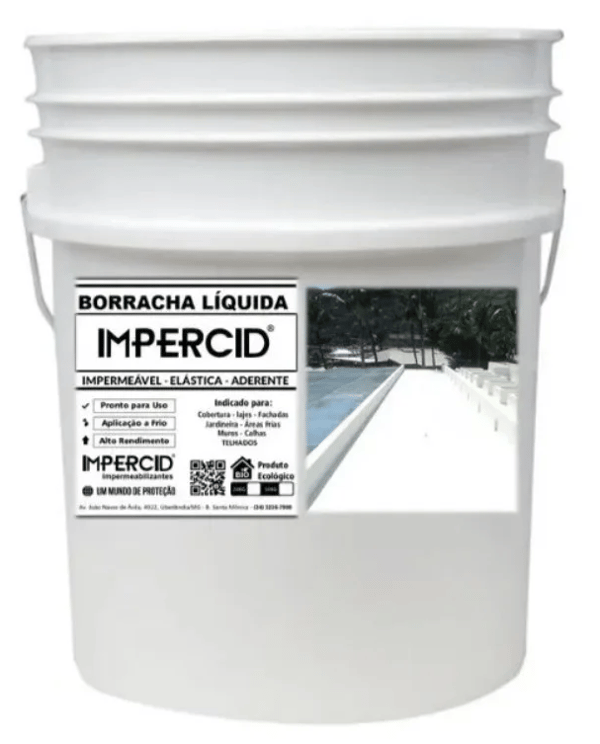 Borracha Liquida - Impercid - Balde 18kg - Lajes e Telhados